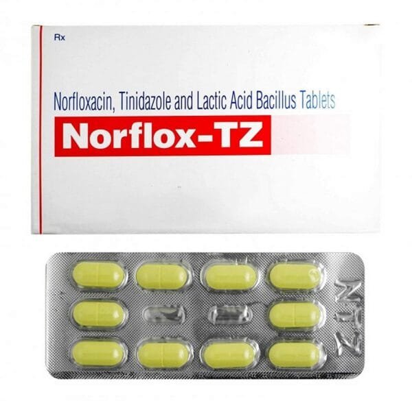 Norflox-TZ Tablets Norfloxacin, Tinidazole & Lactic Acid Bacillus for Bacterial Infections
