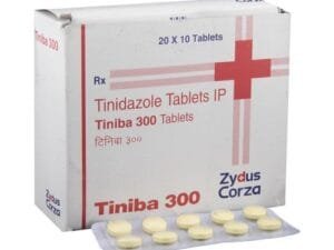 Tiniba 300 Tablets | Tinidazole 300mg Zydus Corza Antibiotic for Bacterial & Protozoal Infections